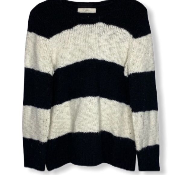 LOFT Wool‎ Alpaca Blend Striped Sweater - Picture 1 of 10